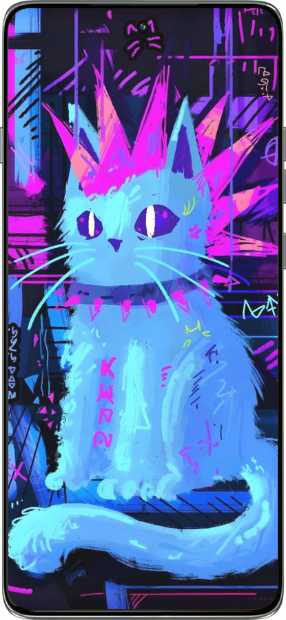 Силиконовый чехол Кот панк для Motorola Edge 60 Pro 5G - 6311u-4020 изображение 