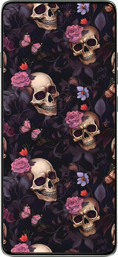 Силиконовый чехол Черепа и розы для Motorola Edge 60 Pro 5G - 6316u-4020 изображение 