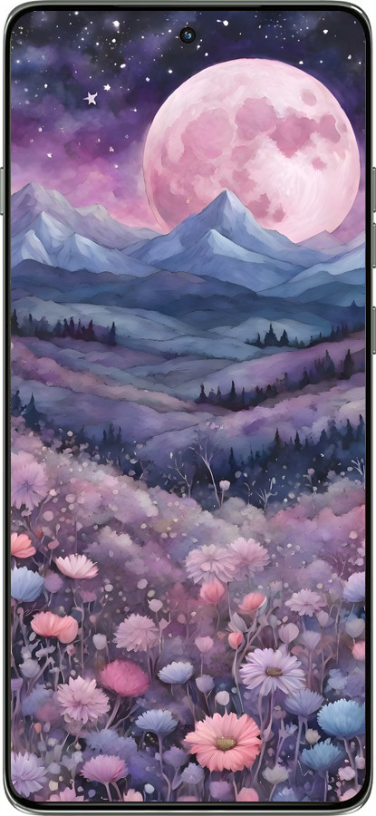 Силиконовый чехол Ночь луна арт для Motorola Edge 60 Pro 5G - 6319u-4020 изображение 