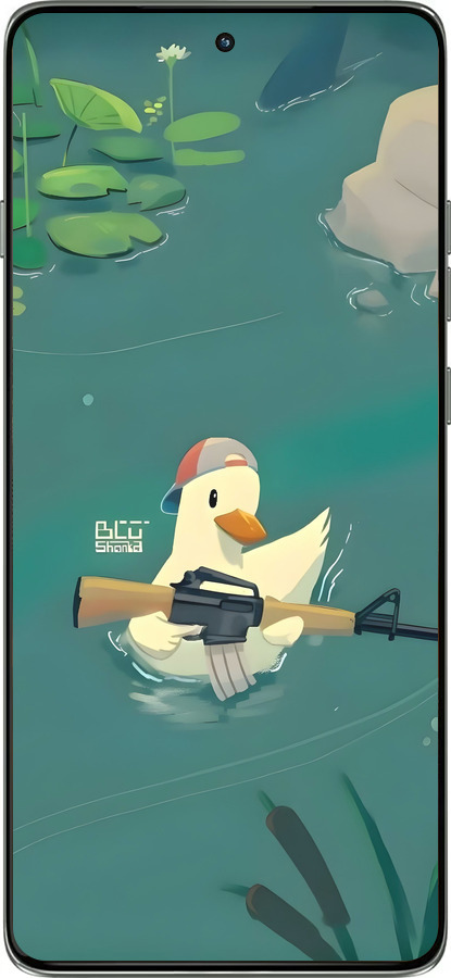 Силіконовий чехол Каченя з автоматом для Motorola Edge 60 Pro 5G - 6356u-4020 изображение 