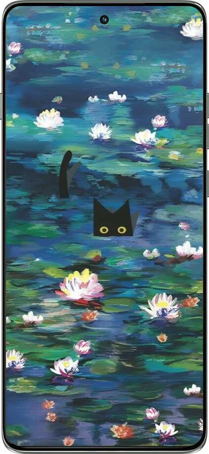 Силиконовый чехол Чехол с изображением водяных лилий Моне и кошек для Motorola Edge 60 Pro 5G - 6399u-4020 изображение 