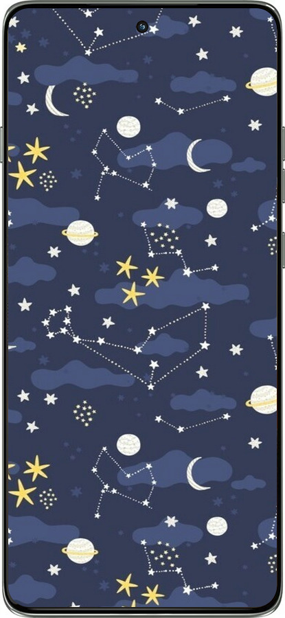 Силиконовый чехол Астрономический узор. Милый дизайн мультяшной вселенной для Motorola Edge 60 Pro 5G - 6446u-4020 изображение 