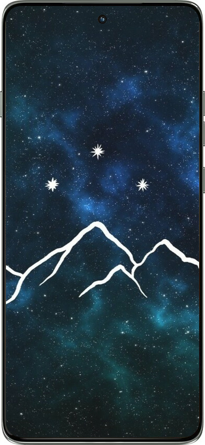 Силиконовый чехол Горы и звезды нарисованы на фоне галактики для Motorola Edge 60 Pro 5G - 6490u-4020 изображение 