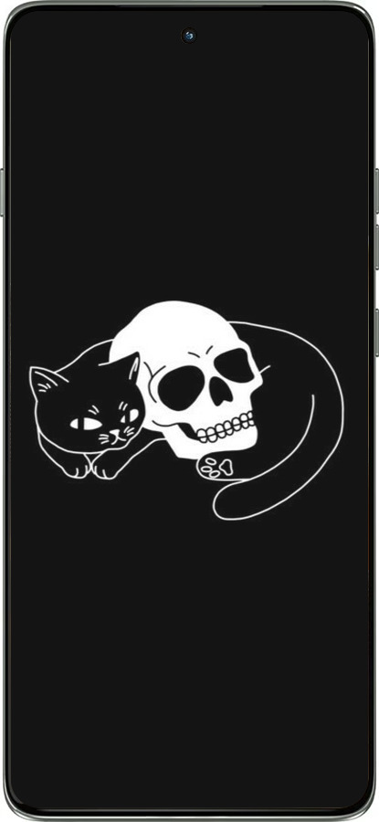 Силіконовий чехол Із зображенням кота та черепа для Motorola Edge 60 Pro 5G - 6491u-4020 изображение 