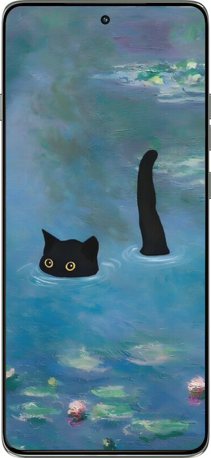 Силиконовый чехол С изображением кота и водяной лилии Monet для Motorola Edge 60 Pro 5G - 6519u-4020 изображение 