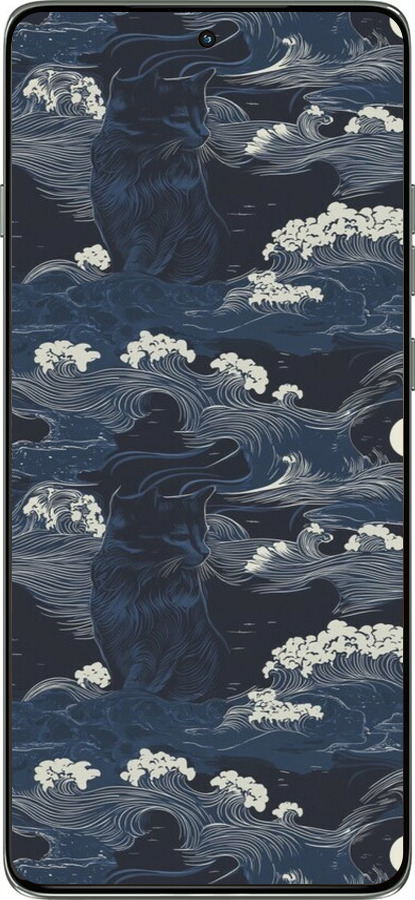 Силиконовый чехол Морская тематика в стиле арт-деко для Motorola Edge 60 Pro 5G - 6520u-4020 изображение 