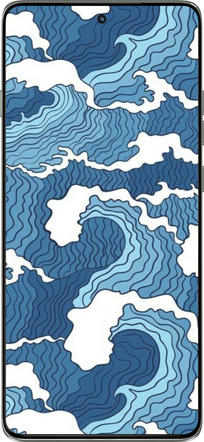 Силиконовый чехол Абстрактный рисунок морских волн для Motorola Edge 60 Pro 5G - 6538u-4020 изображение 