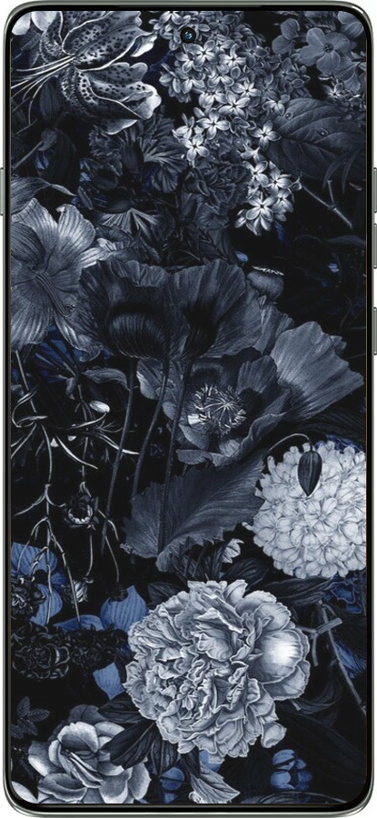 Силиконовый чехол Абстрактный цветочный рисунок в синих тонах для Motorola Edge 60 Pro 5G - 6539u-4020 изображение 