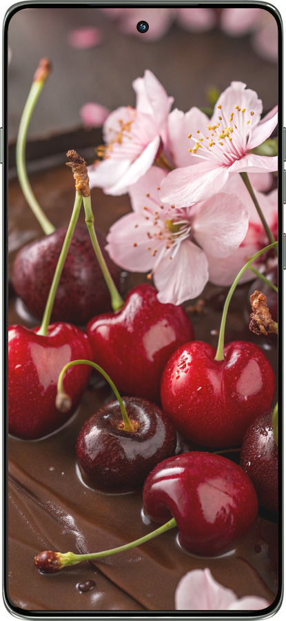 Силіконовий чехол Вишня у шоколаді для Motorola Edge 60 Pro 5G - 6698u-4020 изображение 