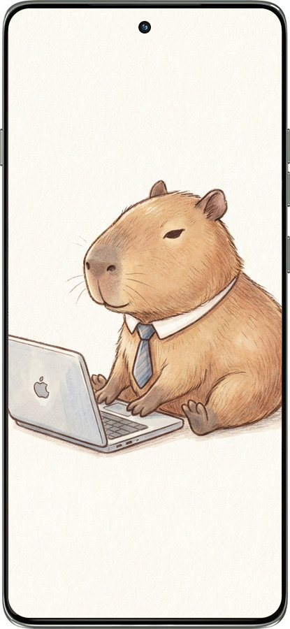 Силиконовый чехол Funny Capybara CEO Working для Motorola Edge 60 Pro 5G - 6777u-4020 изображение 