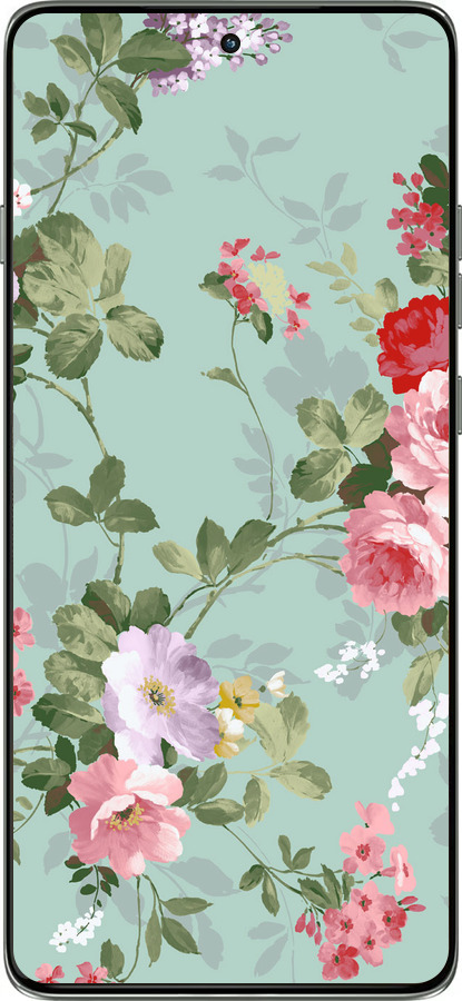 Силиконовый чехол Цветочные обои 2 для Motorola Edge 60 Pro 5G - 862u-4020 изображение 