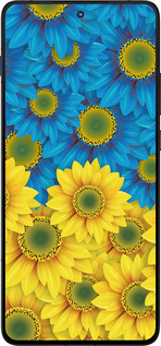 Силиконовый чехол Жёлто-голубые цветы для Motorola EDGE 70 - 1048u-4219 изображение 
