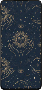 Силиконовый чехол Celestial Harmony: Sun & Moon Gold Mystic Pattern для Motorola EDGE 70 - 6778u-4219 изображение 