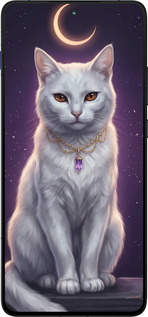 Силиконовый чехол Mystic White Cat Gothic Dark Purple Gold для Motorola EDGE 70 - 6805u-4219 изображение 