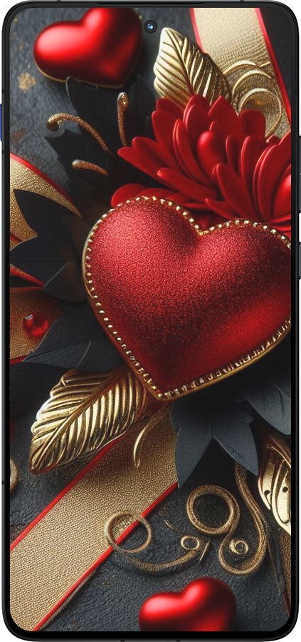 Силиконовый чехол Сердечки v2 для Motorola EDGE 70 - 5832u-4219 изображение 
