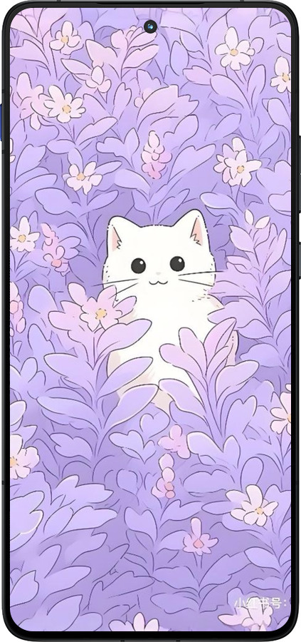 Силиконовый чехол Котик в цветах для Motorola EDGE 70 - 6390u-4219 изображение 
