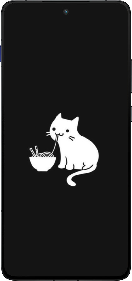 Силиконовый чехол С милым котом на черном фоне для Motorola EDGE 70 - 6528u-4219 изображение 