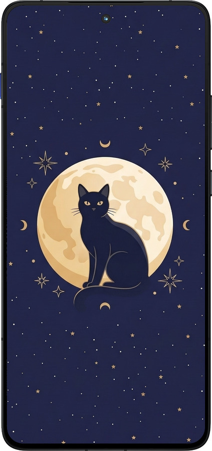 Силиконовый чехол Cute Cat Celestial/Witchy для Motorola EDGE 70 - 6787u-4219 изображение 