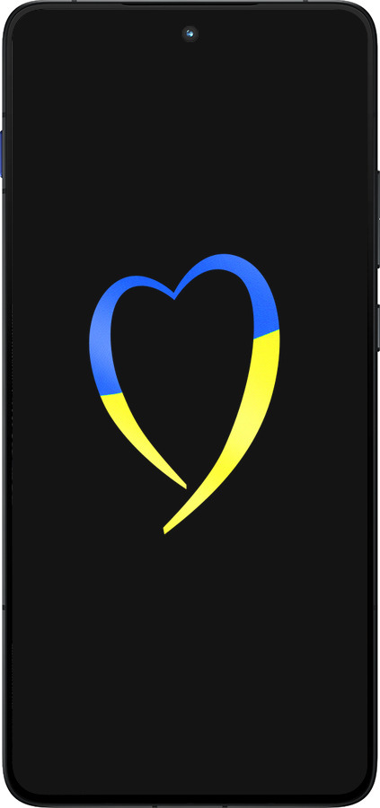Силиконовый чехол Жёлто-голубое сердце для Motorola EDGE 70 - 885u-4219 изображение 
