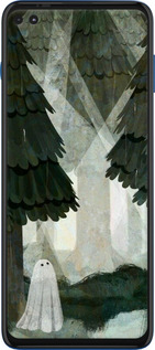 Силиконовый чехол С изображением соснового леса и привидения для Motorola Edge S - 6420u-2860 изображение 