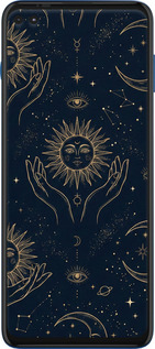 Силиконовый чехол Celestial Harmony: Sun & Moon Gold Mystic Pattern для Motorola Edge S - 6778u-2860 изображение 