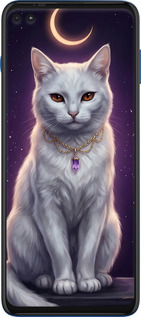Силиконовый чехол Mystic White Cat Gothic Dark Purple Gold для Motorola G100 - 6805u-2359 изображение 