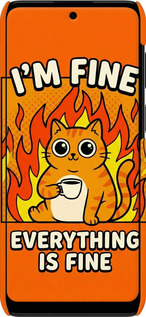 3D пластиковий матовий чехол Funny Cat для Motorola G22 - 6786m-2681 изображение 