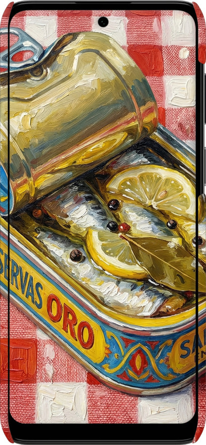 3D пластиковый матовый чехол Vintage Sardine Tin Phone для Motorola G22 - 6772m-2681 изображение 