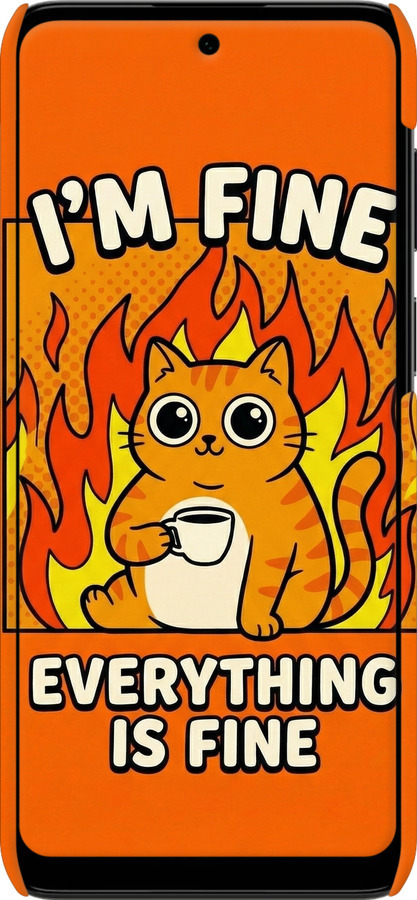 3D пластиковий матовий чехол Funny Cat для Motorola G22 - 6786m-2681 изображение 