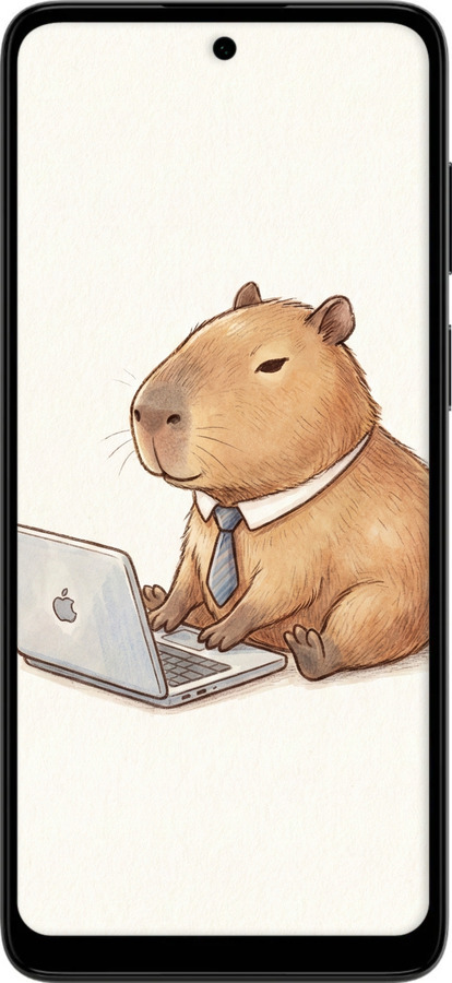 Силіконовий чехол Funny Capybara CEO Working для Motorola G22 - 6777u-2681 изображение 