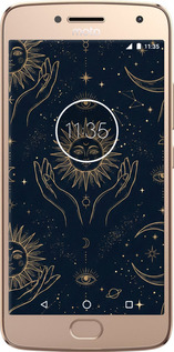 Силиконовый чехол Celestial Harmony: Sun & Moon Gold Mystic Pattern для Motorola Moto G5 PLUS - 6778u-1038 изображение 