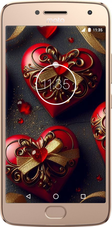 2D пластиковый чехол Сердечки v4 для Motorola Moto G5 PLUS - 5834t-1038 изображение 