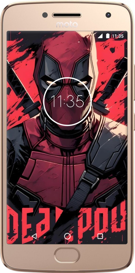 Силиконовый чехол Дедпул для Motorola Moto G5 PLUS - 6293u-1038 изображение 