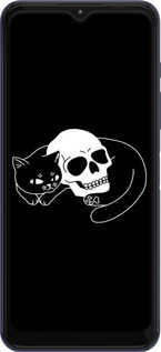 Силіконовий чехол Із зображенням кота та черепа для Motorola G50 - 6491u-2354 изображение 