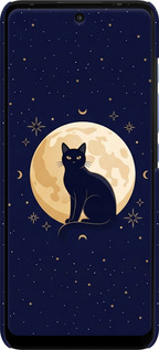 3D пластиковый матовый чехол Cute Cat Celestial/Witchy для Motorola G60 - 6787m-2467 изображение 