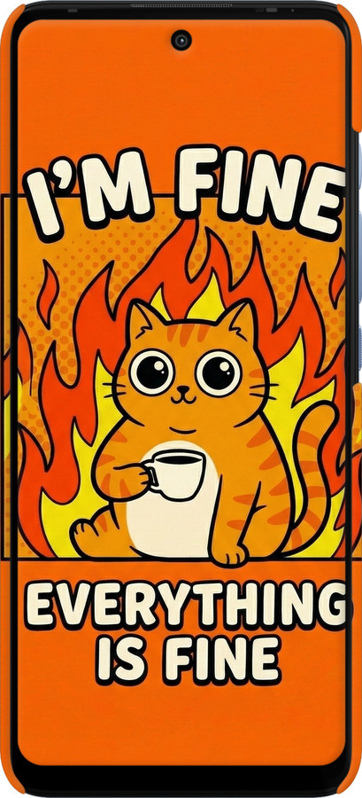 3D пластиковый матовый чехол Funny Cat для Motorola G60 - 6786m-2467 изображение 