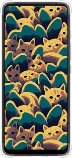 Силикон с усиленными углами чехол С изображением кошек для Motorola G60 - 6429sp-2467 изображение 