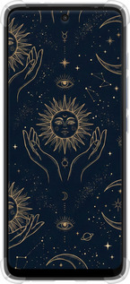 Силіконовий протиударний с посиленими кутами чехол Celestial Harmony: Sun & Moon Gold Mystic Pattern для Motorola G60 - 6778sp-2467 изображение 