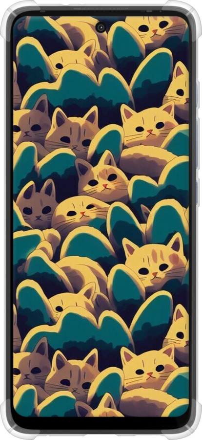 Силикон с усиленными углами чехол С изображением кошек для Motorola G60 - 6429sp-2467 изображение 