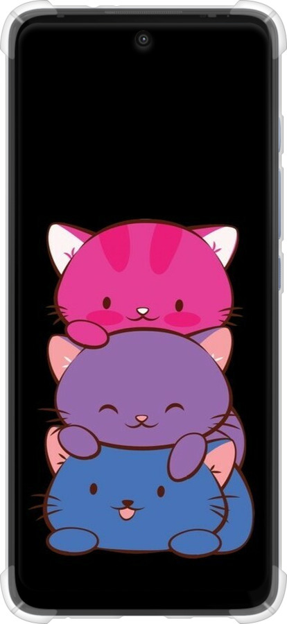 Силикон с усиленными углами чехол Милые кошки для Motorola G60 - 6518sp-2467 изображение 