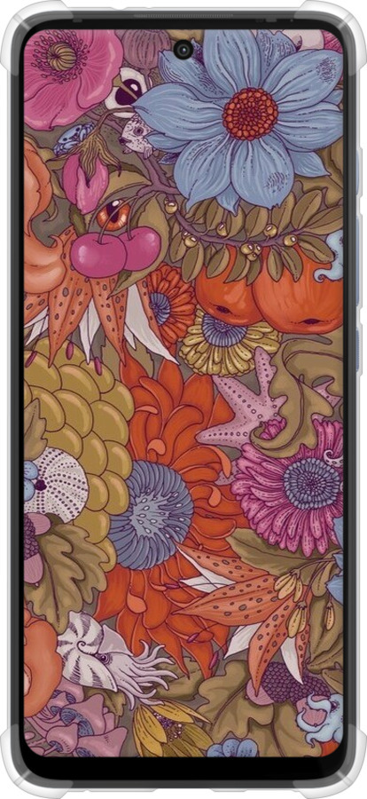 Силикон с усиленными углами чехол Абстрактные цветы для Motorola G60 - 6526sp-2467 изображение 