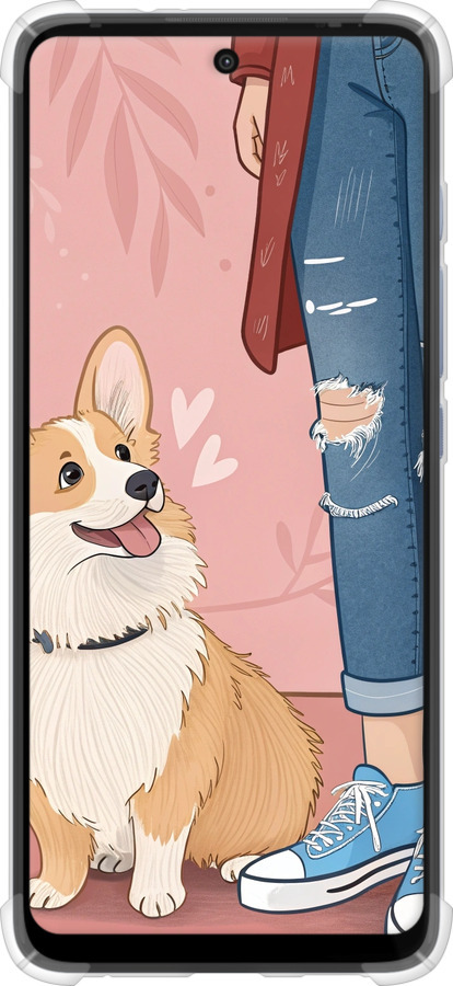 Силіконовий протиударний с посиленими кутами чехол Корги 3 для Motorola G60 - 6707sp-2467 изображение 