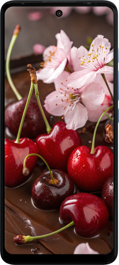 Силіконовий чехол Вишня у шоколаді для Motorola G60 - 6698u-2467 изображение 