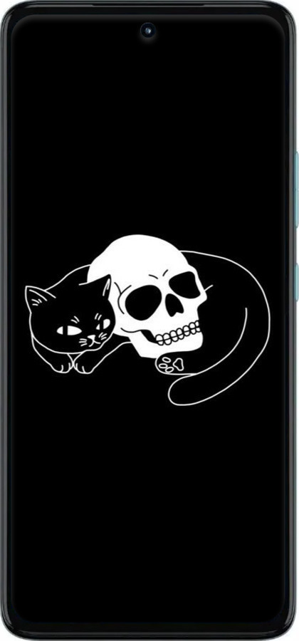 TPU чехол С изображением кота и черепа для Motorola G72 - 6491b-2859 изображение 