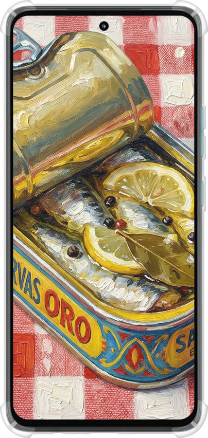 Силикон с усиленными углами чехол Vintage Sardine Tin Phone для Motorola G72 - 6772sp-2859 изображение 