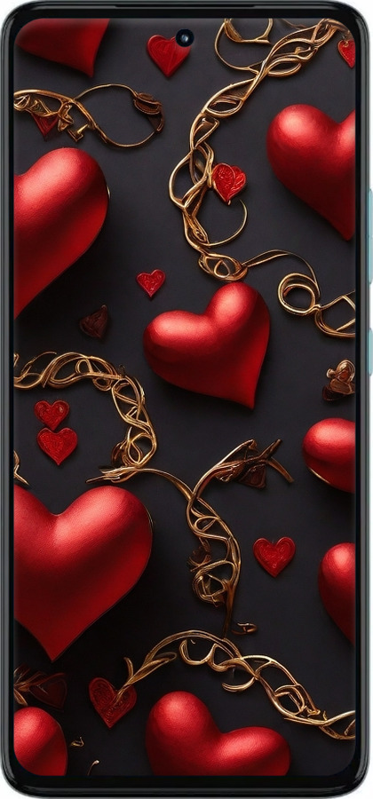Силіконовий чехол Сердечки для Motorola G72 - 5831u-2859 изображение 