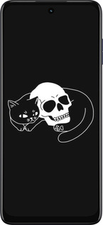 Силіконовий чехол Із зображенням кота та черепа для Motorola G73 - 6491u-3196 изображение 