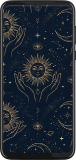 Силиконовый чехол Celestial Harmony: Sun & Moon Gold Mystic Pattern для Motorola G8 Plus - 6778u-1837 изображение 