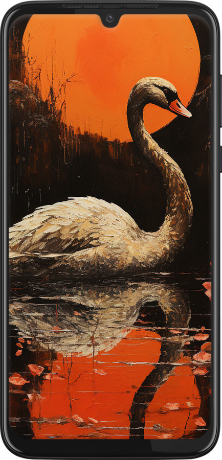 Силиконовый чехол Лебедь для Motorola G8 Plus - 5964u-1837 изображение 