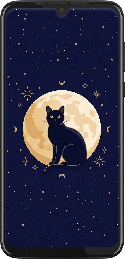 Силіконовий чехол Cute Cat Celestial/Witchy для Motorola G8 Plus - 6787u-1837 изображение 